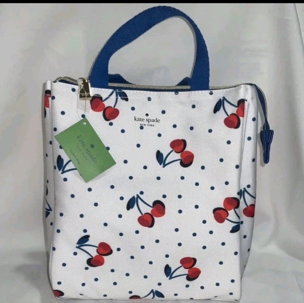 Kate Spade New York Just Cherry Printed Insulated Lunch Tote Bag NWT